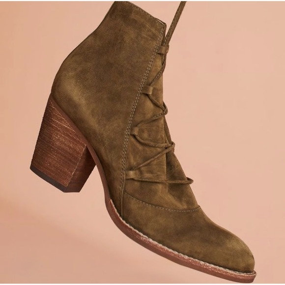 Anthropologie Sam Edelman Millard Suede Leather Lace Cottagecore Ankle Boots 6.5 - Picture 4 of 14